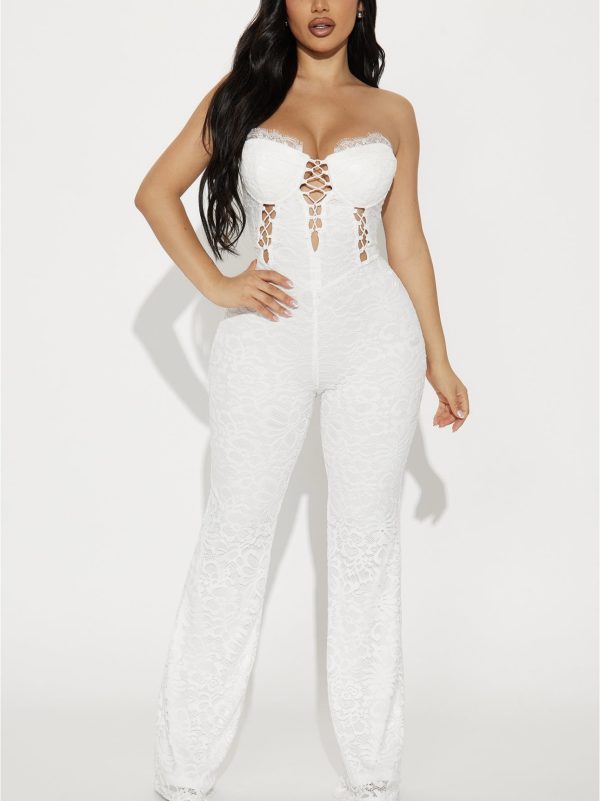 jumpsuit blanco straple encaje