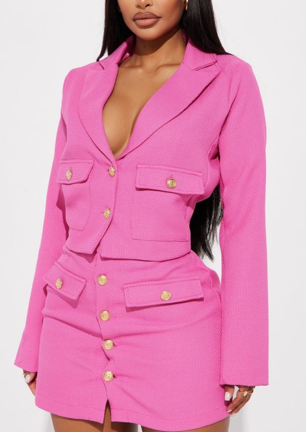 conjunto rosa blazer