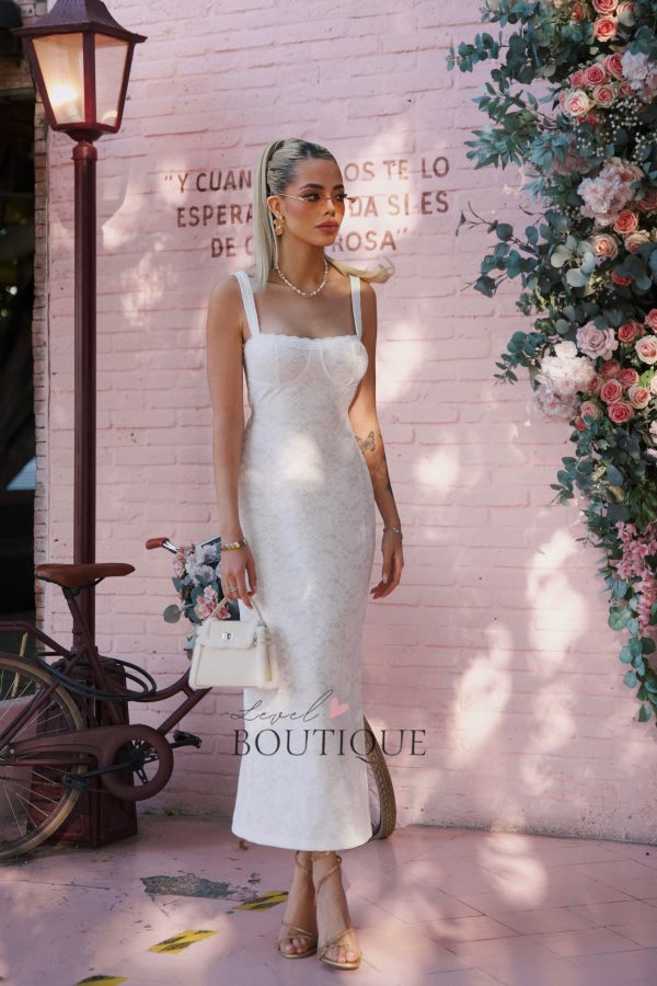 vestido blanco flores maxi