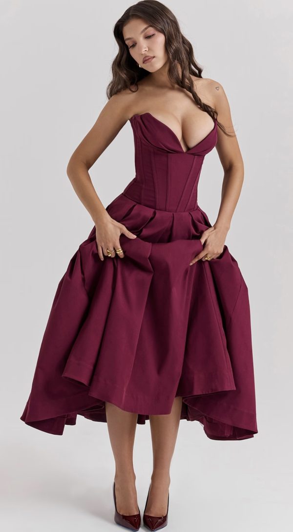 maxi vestido tinto