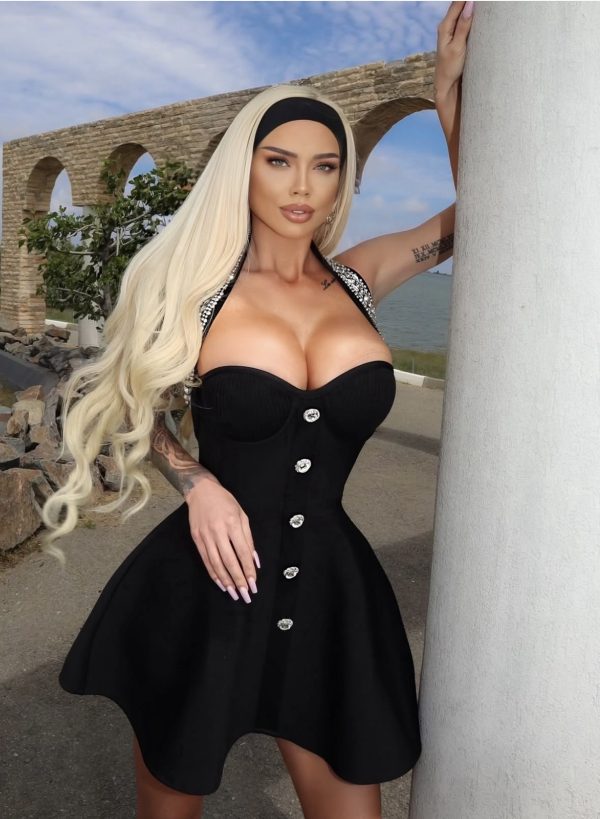 vestido negro bandage vuelo