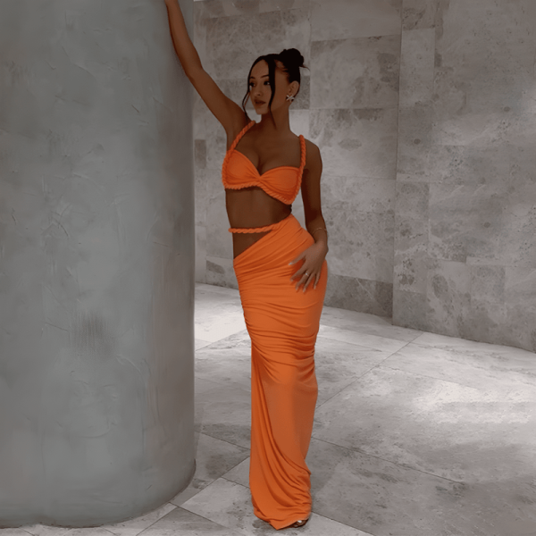 conjunto naranja playero