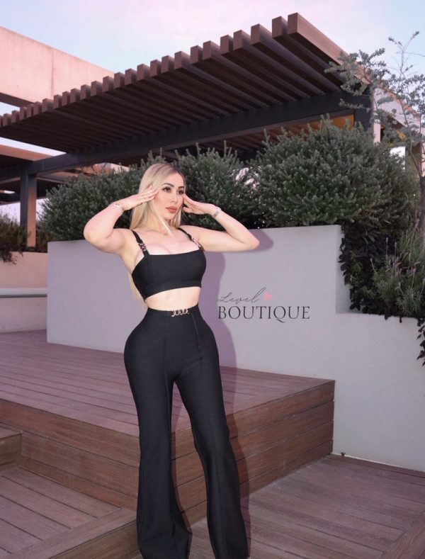 conjunto negro bandage pantalon