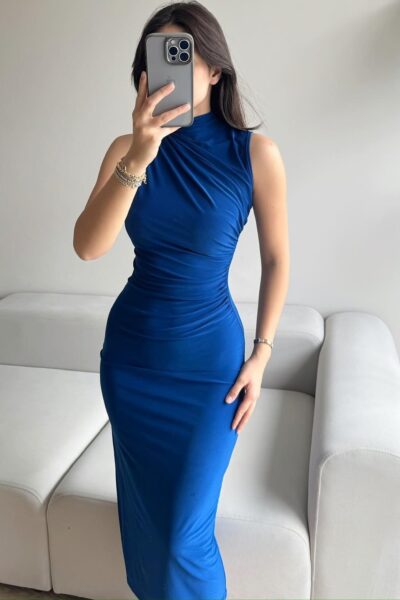 vestido azul casual