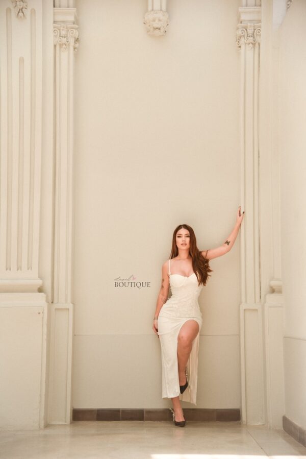 maxi vestido blanco flores
