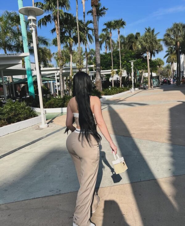 conjunto beige straple pantalon - Imagen 2