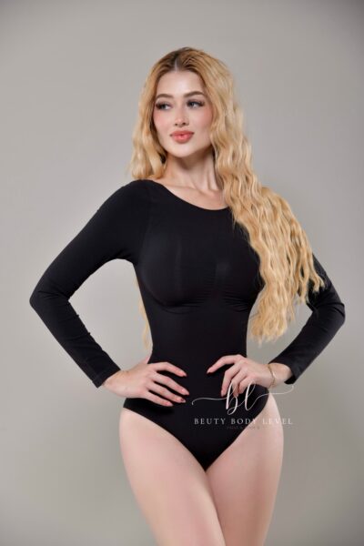 Body Shapewear Manga Larga Corte Panty Negro