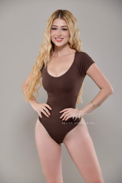 Body Shaper Manga Corta Cafe