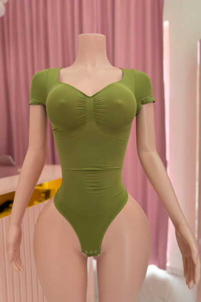 Body Shaper V Manga Corta Verde