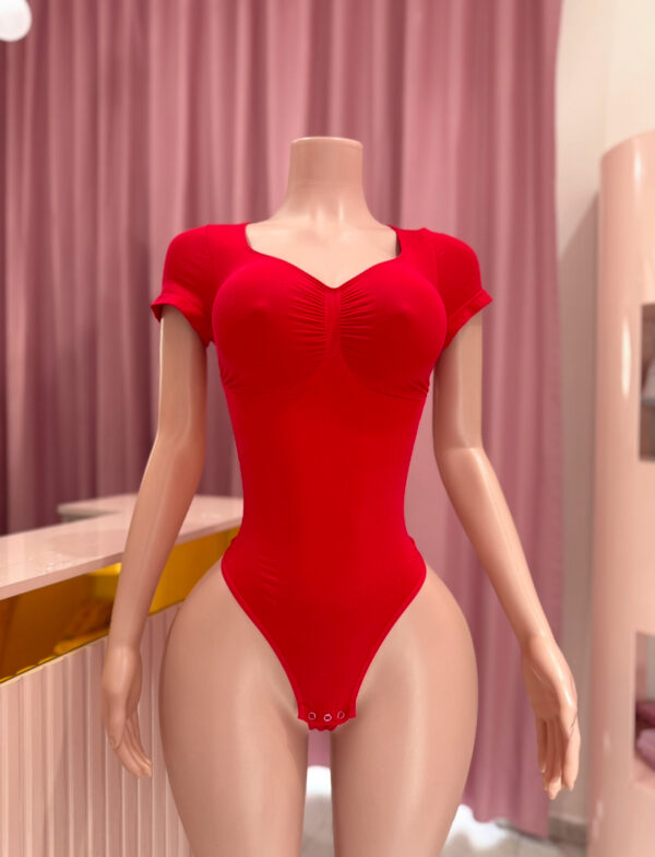 Body Shaper V Manga Corta Rojo