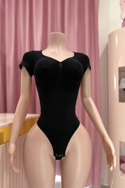 Body Shaper V Manga Corta Negra