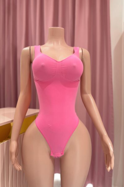 Body Shaper Tirante Grueso Tanga Rosa