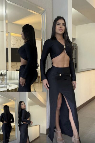 conjunto negro colombiano falda