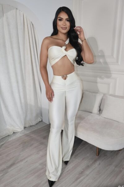 conjunto colombiano beige top