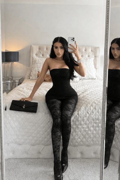 Conjunto negro encaje