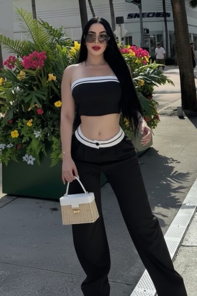 Conjunto negro pantalón casual