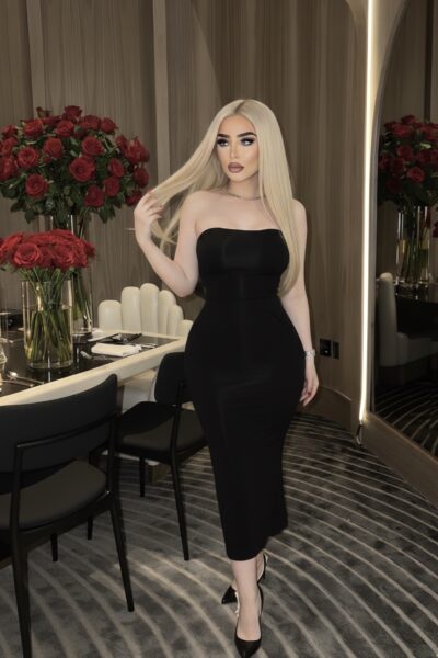 Vestido negro Straple licra