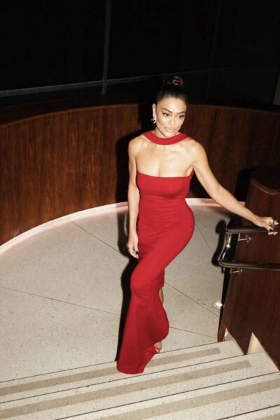 Vestido rojo Bandage maxi