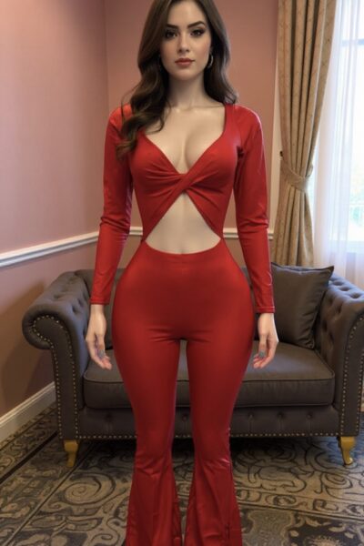 Jumpsuit rojo licra colombiana