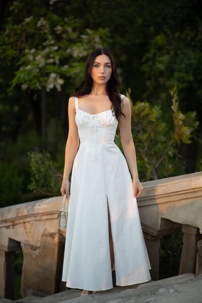 Vestido blanco midi maxi