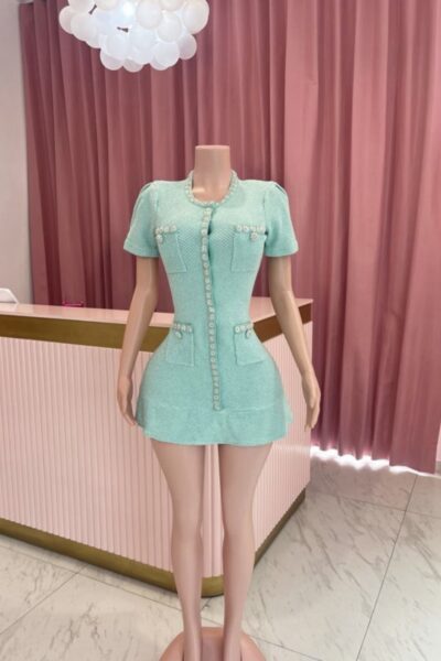 Vestido verde celeste