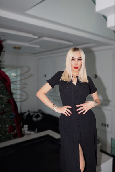 Vestido negro botones maxi