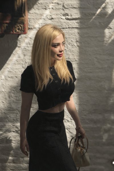 Conjunto negro maxi falda botones