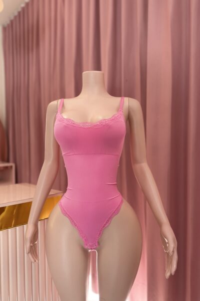 Body Shapewear Con Encaje Rosa