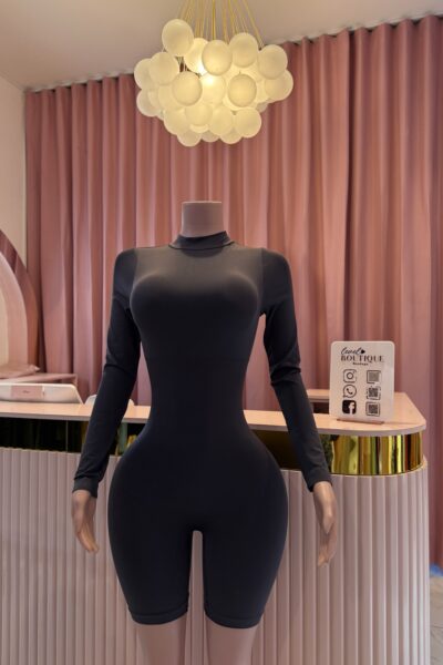 Jumpsuit Sport De Cuello Gris Obscuro