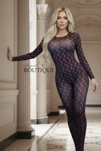 Jumpsuit negro  linas rojas