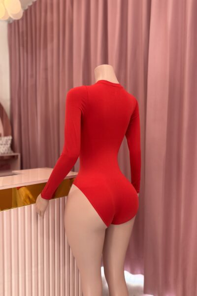 Body Shapewear Manga Larga Corte Panty Rojo