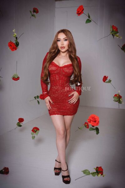 Vestido rojo encaje corto