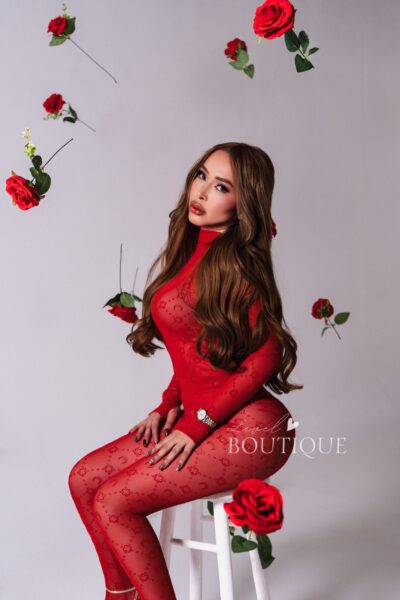 Conjunto rojo transparente