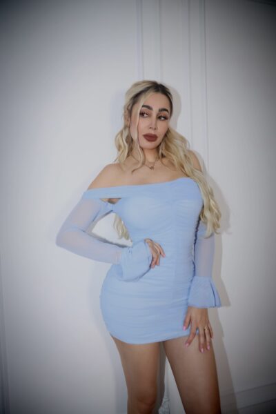 Vestido azul Mesh mini