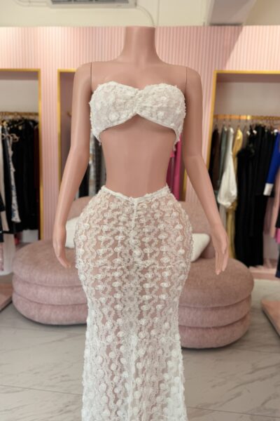 Conjunto playa falda beige