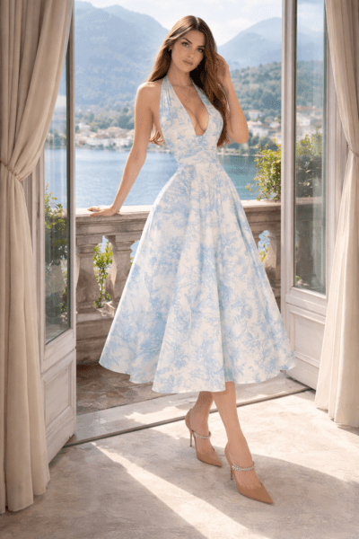 Vestido azul tipo Dior