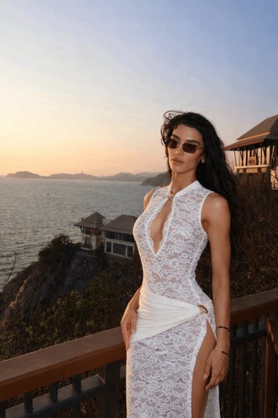 Vestido blanco con encaje