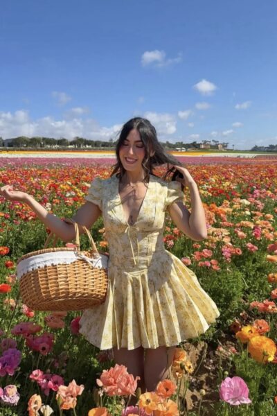 Vestido amarillo flores coto