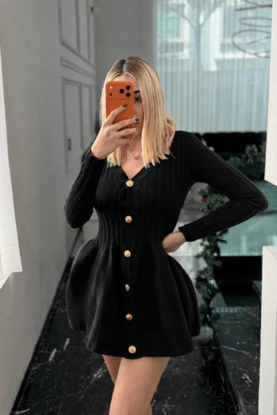 Vestido mini negro XS