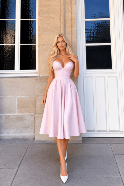 Vestido rosa Straple