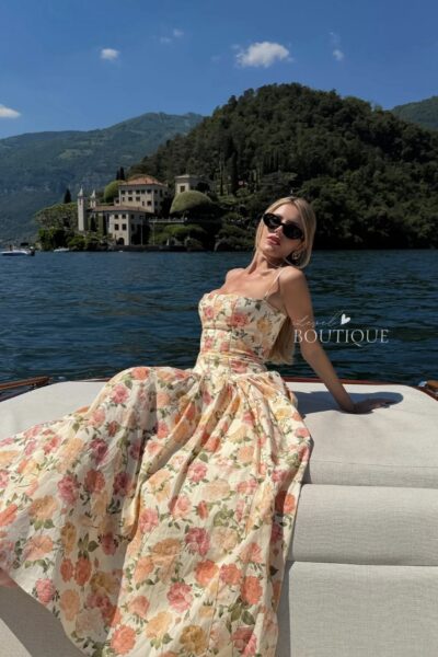 Vestido naranja flores