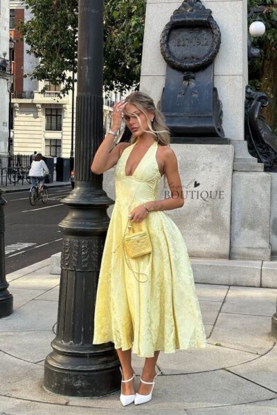 Vestido amarillo satén