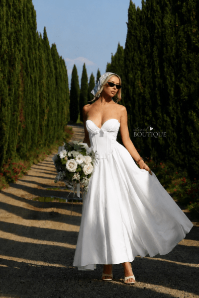 Vestido blanco Straple moño