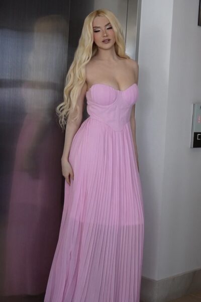 Vestido rosa Straple