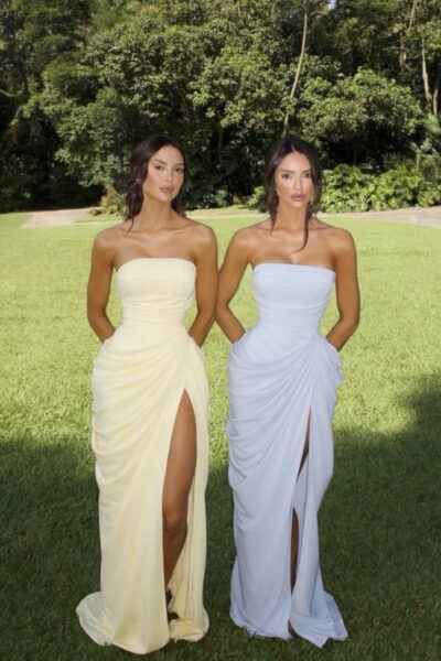 Vestido amarillo Straple Mesh