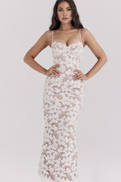 Vestido blanco encaje S