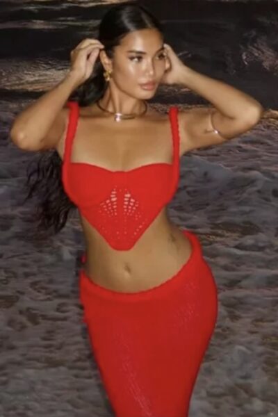 Conjunto rojo tejido S