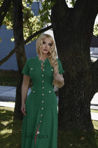 Vestido verde botones
