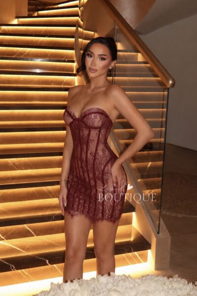 Vestido rojo Straple
