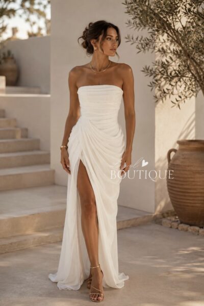 Vestido blanco Straple Mesh